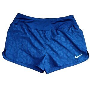 Nike Dri-FIT Running Shorts Women’s Size Medium Blue Drawstring Waist Cheetah